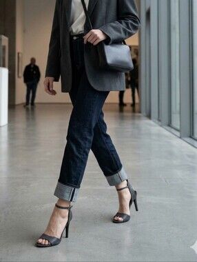 Elegant Grey High Heel Sandals
